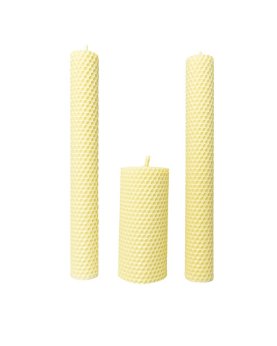 Свічки з вощини "Сімейне вогнище" (3 шт) без декор.