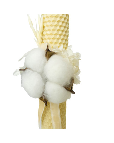 Свечи из вощины «Семейный очаг» (3 шт) хлопок декор.