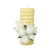 Свічки з вощини "Сімейне вогнище" (3 шт) бавовна декор.