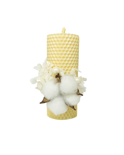 Свечи из вощины «Семейный очаг» (3 шт) хлопок декор.