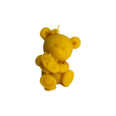 Свічка з воску  "Ведмедик з квітами"