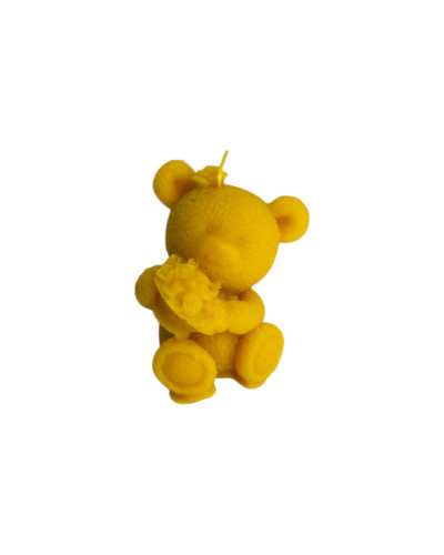 Свічка з воску  "Ведмедик з квітами"