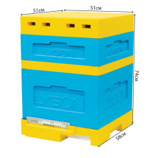 Улей пенополистирольный Дадан на 12 рамок Lyson с гигиеническим дном на две семьи крашеный