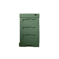 Вулик пінополістирольний Дадан на 10 рамок Lyson з гігієнічним дном фарбований (повністю зелений)