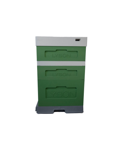 Вулик пінополістирольний Дадан на 10 рамок Lyson з пластиковим дном фарбований (Зелений)