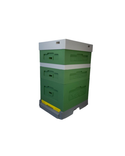 Вулик пінополістирольний Дадан на 10 рамок Lyson з пластиковим дном фарбований (Зелений)