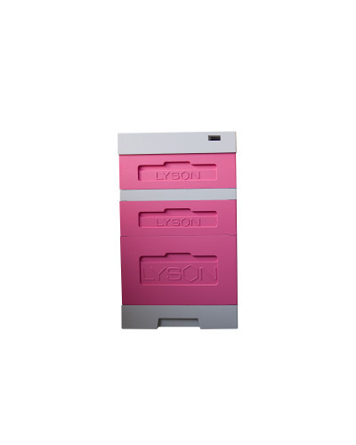Вулик пінополістирольний Дадан на 10 рамок Lyson з гігієнічним дном фарбований (Рожевий)