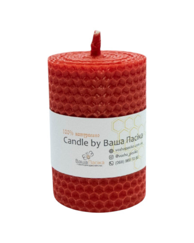Свічка з вощини червона (8,5 см)