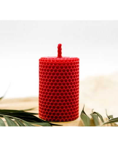 Свічка з вощини червона (13,5 см)