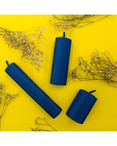 Свічка з вощини синя (8,5 см)