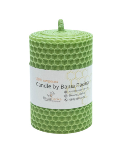 Свічка з вощини м'ятна (8,5 см)