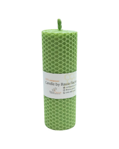 Свічка з вощини м'ятна (13,5 см)