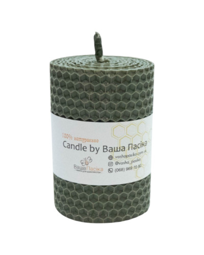 Свічка з вощини сіра (8,5 см)