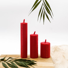 Свічка з вощини червона (20 см)