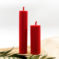 Свічка з вощини червона (20 см)