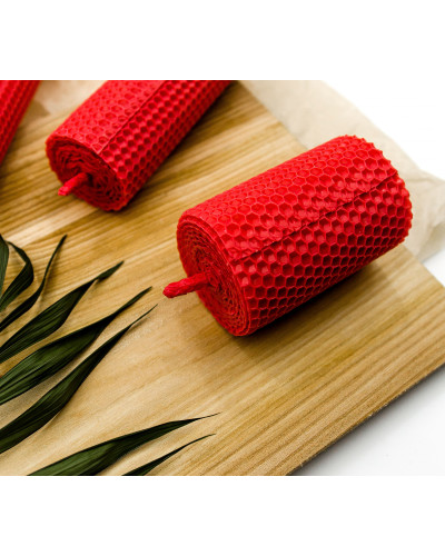 Свічка з вощини червона (20 см)