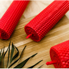 Свічка з вощини червона (20 см)