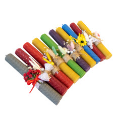 Свічка з вощини Стрітенська декорована (26 см)