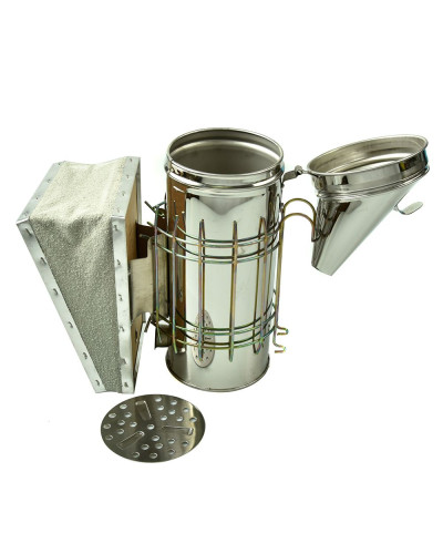 Димар пасічний 32 см з огорожею (нержавійка)