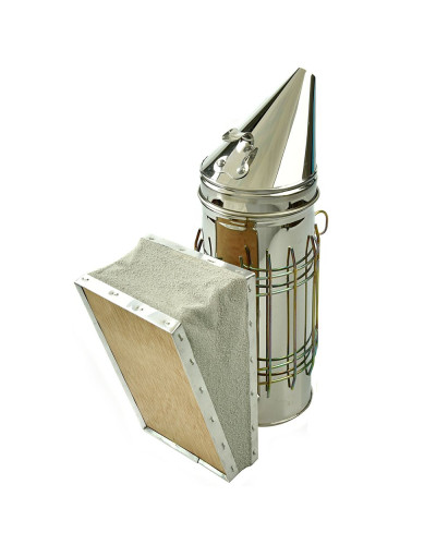 Димар пасічний 32 см з огорожею (нержавійка)