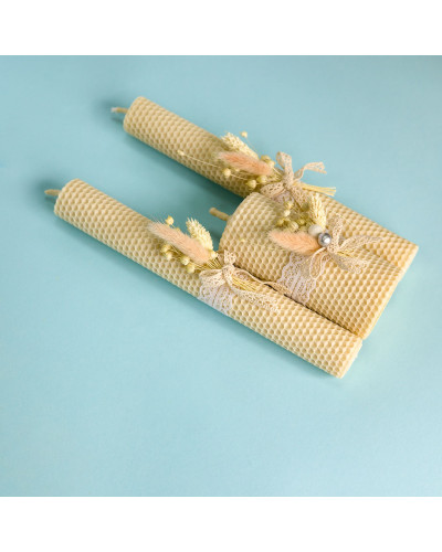 Свечи из вощины "Семейный очаг" (3 шт.) декор.