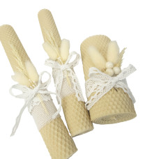 Свічки з вощини "Сімейне вогнище" (3 шт) декор.