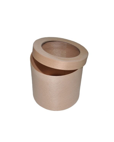 Подарочная упаковка "Тубус (120*120) с прозрачной крышкой и наполнителем"