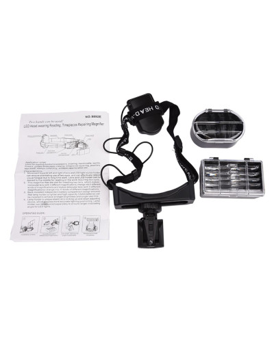 Лупа пасічна, бінокуляр з підсвіткою та фіксацією на голову