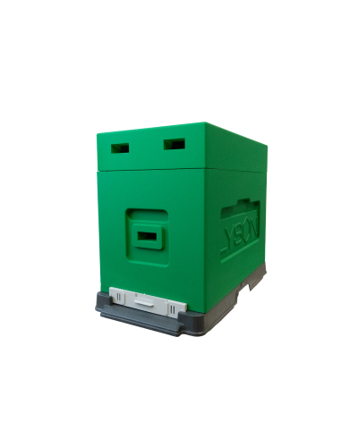 Вулик пінополістирольний для вирощування пакетів Дадан на 6 рамок (пластикове дно) фарбований світло зелений