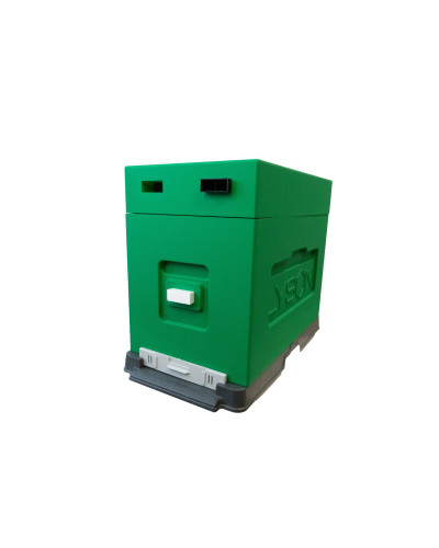 Вулик пінополістирольний для вирощування пакетів Дадан на 6 рамок (пластикове дно) фарбований світло зелений