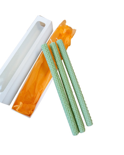 Набор столовых свечей из вощины 3 шт (асорт.)