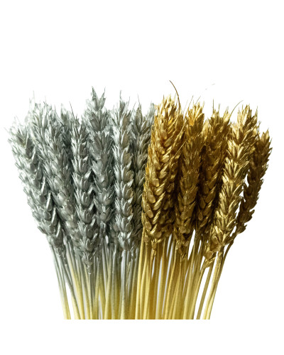 Колоски пшениці декоративні (15 штук, золоті/срібні)