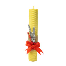 Свічка з вощини стрітенська декорована (26*4,5 см)