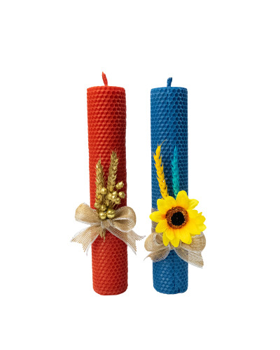 Свічка з вощини стрітенська декорована (26*4,5 см) Свічка з вощини стрітенська декорована (26*4,5 см)