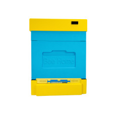 Пенополистирольный улей Дадан с гигиеническим дном на 4 семьи Bee Home крашеный желто-синий