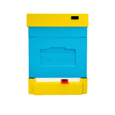 Пенополистирольный улей Дадан с гигиеническим дном на 4 семьи Bee Home крашеный желто-синий