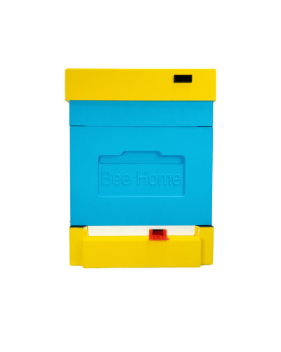 Пенополистирольный улей Дадан с гигиеническим дном на 4 семьи Bee Home крашеный желто-синий