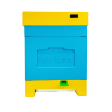 Пенополистирольный улей Дадан с гигиеническим дном на 4 семьи Bee Home крашеный желто-синий