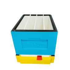 Пенополистирольный улей Дадан с гигиеническим дном на 4 семьи Bee Home крашеный желто-синий