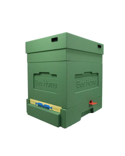 Пенополистирольный улей Дадан с гигиеническим дном на 4 семьи Вее Home крашеный зеленый