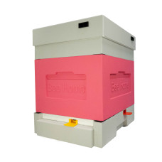 Пенополистирольный улей Дадан с гигиеническим дном на 4 семьи Вее Home крашеный розово-серый