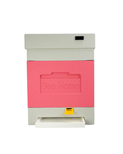 Пенополистирольный улей Дадан с гигиеническим дном на 4 семьи Вее Home крашеный розово-серый