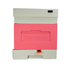 Пенополистирольный улей Дадан с гигиеническим дном на 4 семьи Вее Home крашеный розово-серый