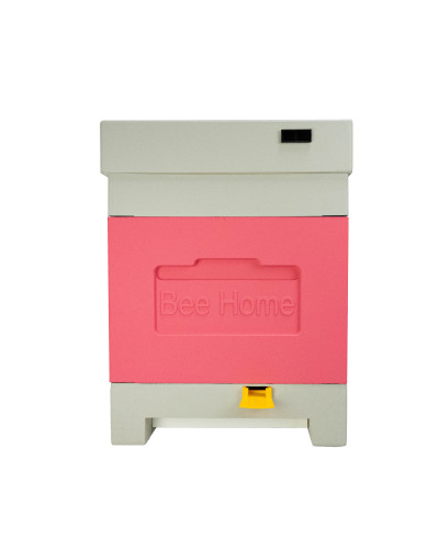 Пенополистирольный улей Дадан с гигиеническим дном на 4 семьи Вее Home крашеный розово-серый