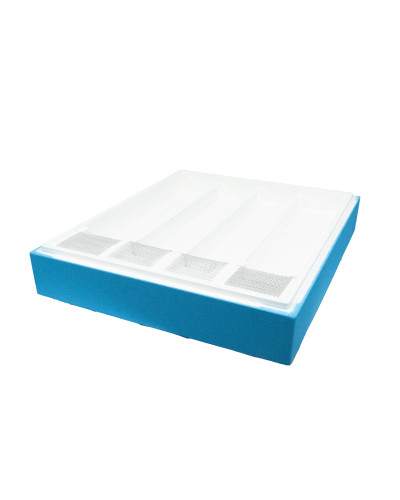 Годівниця корпусна пінополістирол Дадан ділена фарбована синя