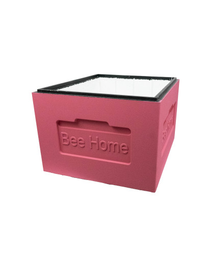 Корпус улья на 10 рамок Дадан Bee Home пенополистирол деленый крашеный (розовый)