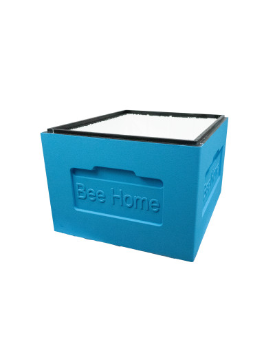 Корпус улья на 10 рамок Дадан Bee Home пенополистирол деленый крашеный (синий)