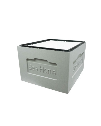 Корпус улья на 10 рамок Дадан Bee Home пенополистирол деленый крашеный (серый)
