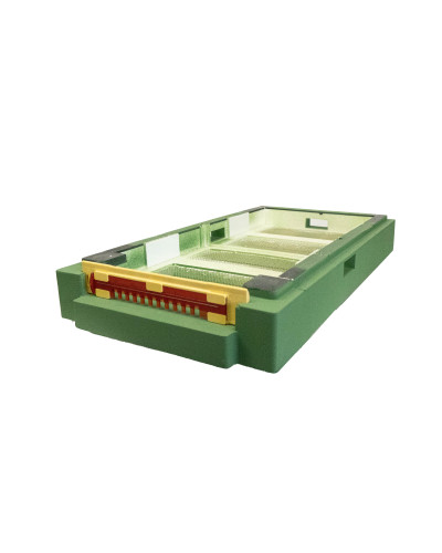 Нуклеусный пенополистирольный улей на 4 семьи BeeHome крашеный зеленый