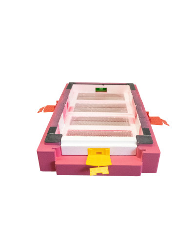 Нуклеусный пенополистирольный улей на 4 семьи BeeHome крашеный розовый